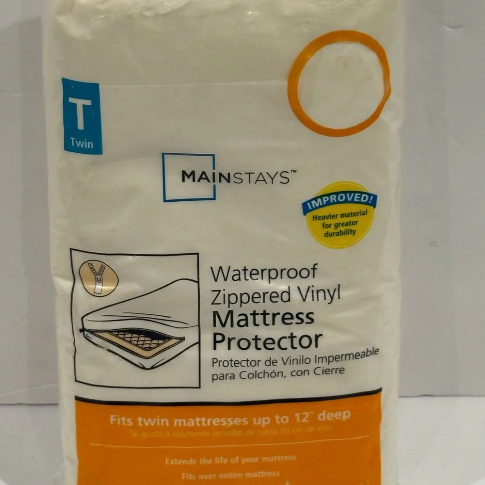 Mainstays Waterproof Vinyl Mattress Protector - White